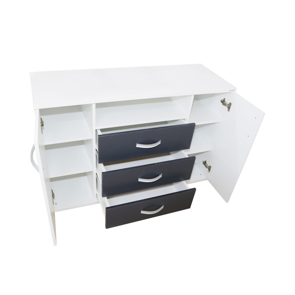 Dormitor Laguna cu pat 160x200 cu lada Alb cu Gri