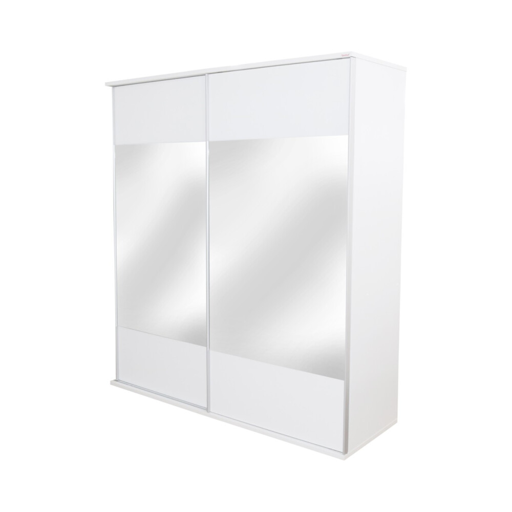 Dormitor Laguna cu pat 160x200 cu lada Alb cu Gri
