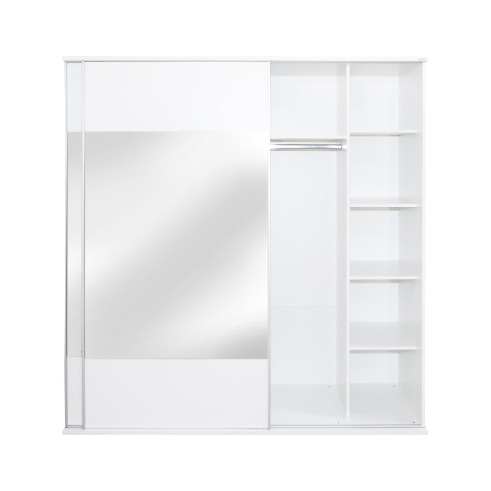 Dormitor Laguna cu pat 160x200 cu lada Alb cu Gri