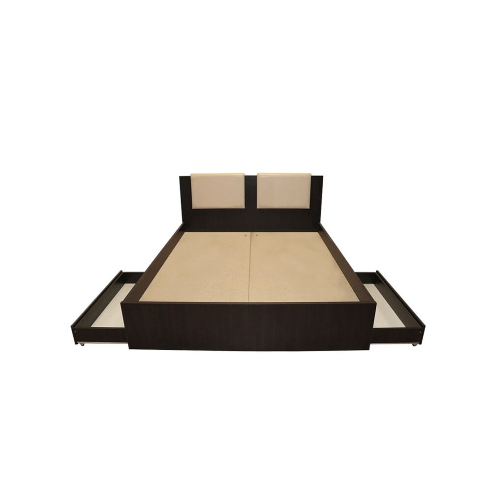 Dormitor Laguna cu pat 140x200 cu 2 sertare Wenge cu Vanilie