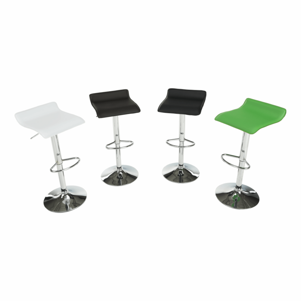 Scaun de bar, piele eco neagră/crom, LARIA NEW