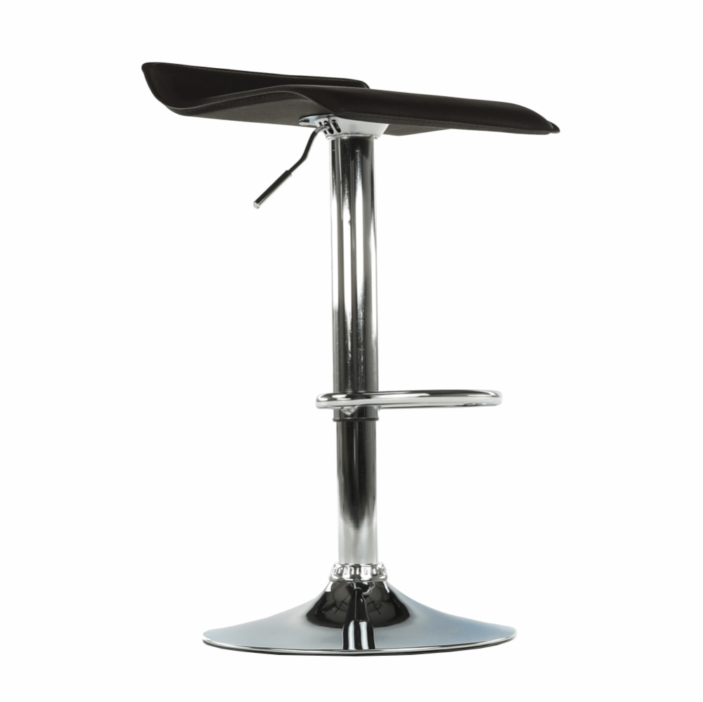 Scaun de bar, piele eco neagră/crom, LARIA NEW
