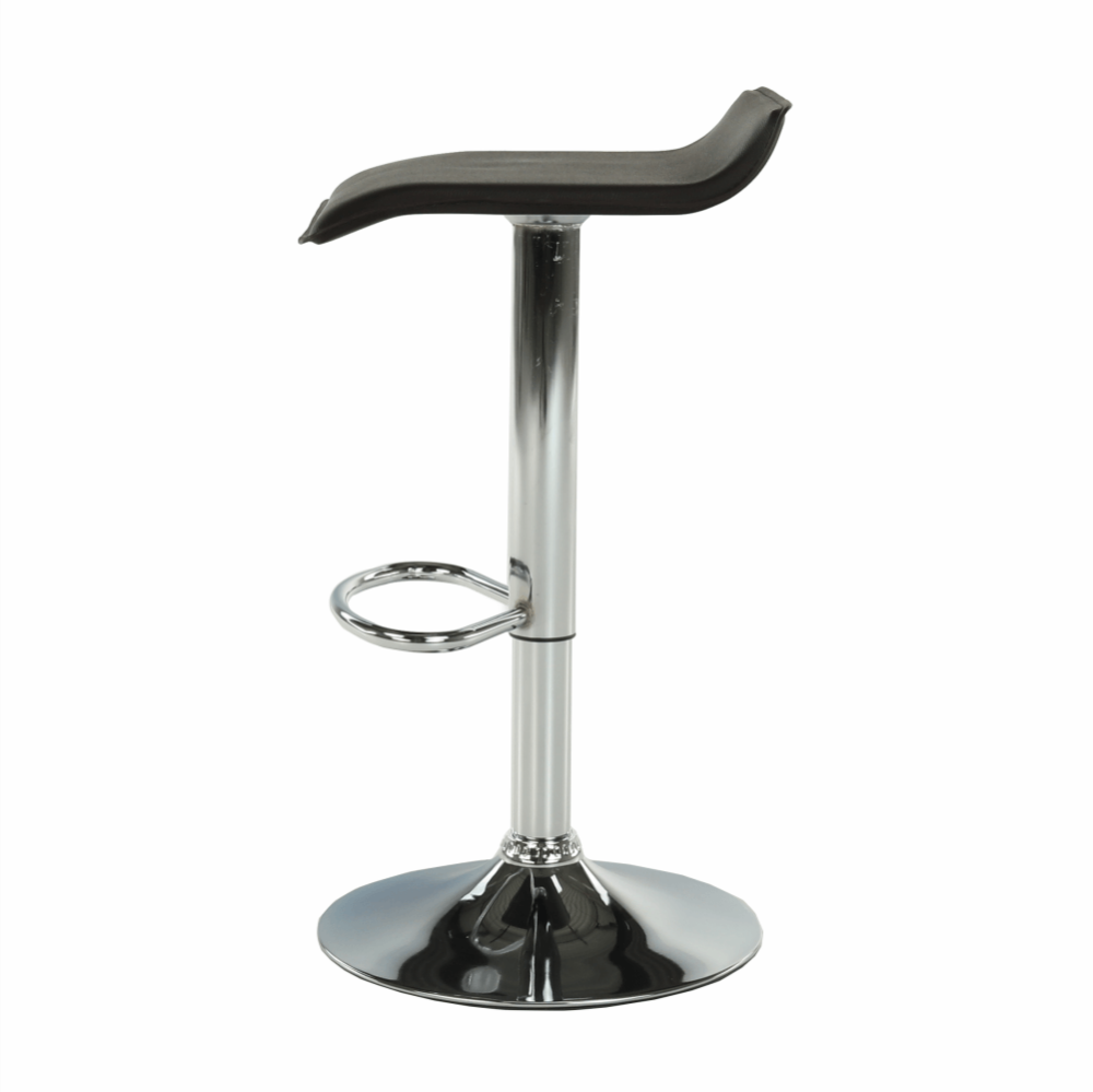 Scaun de bar, piele eco neagră/crom, LARIA NEW
