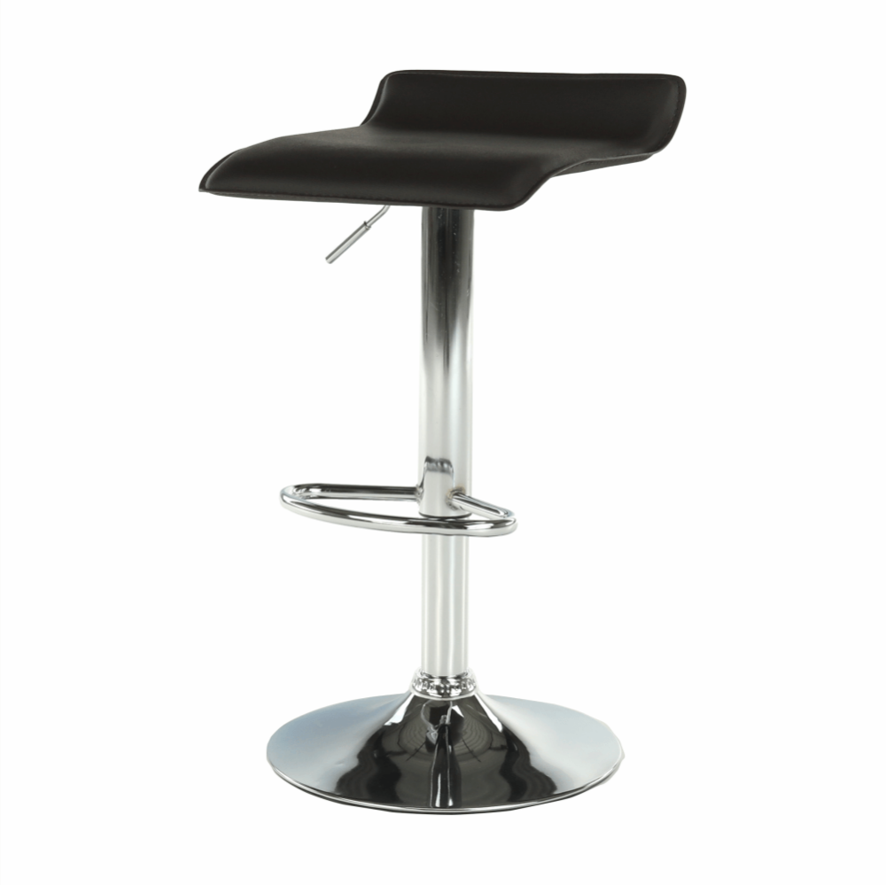 Scaun de bar, piele eco neagră/crom, LARIA NEW
