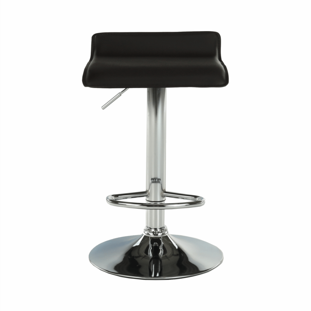 Scaun de bar, piele eco neagră/crom, LARIA NEW