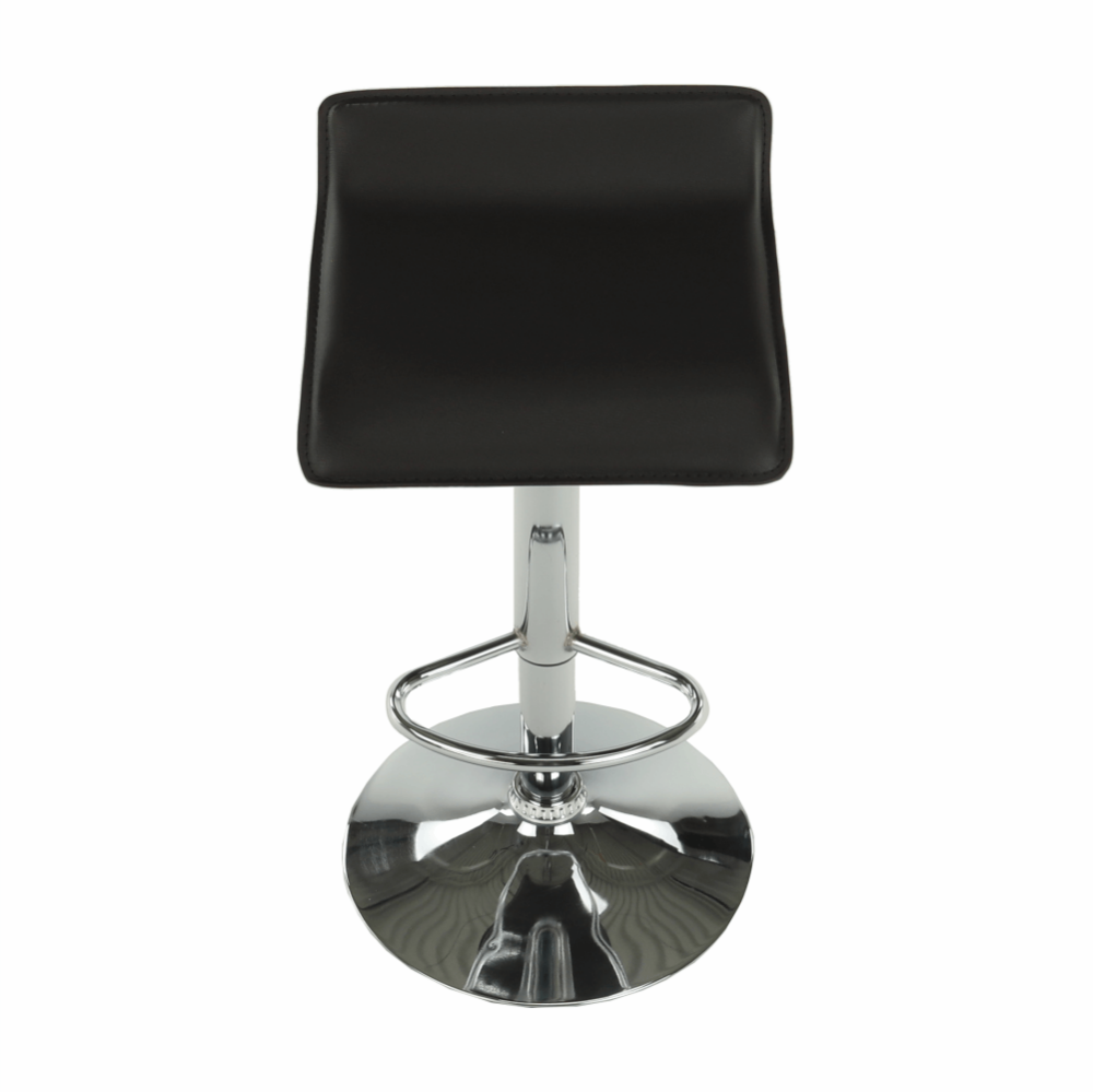Scaun de bar, piele eco neagră/crom, LARIA NEW