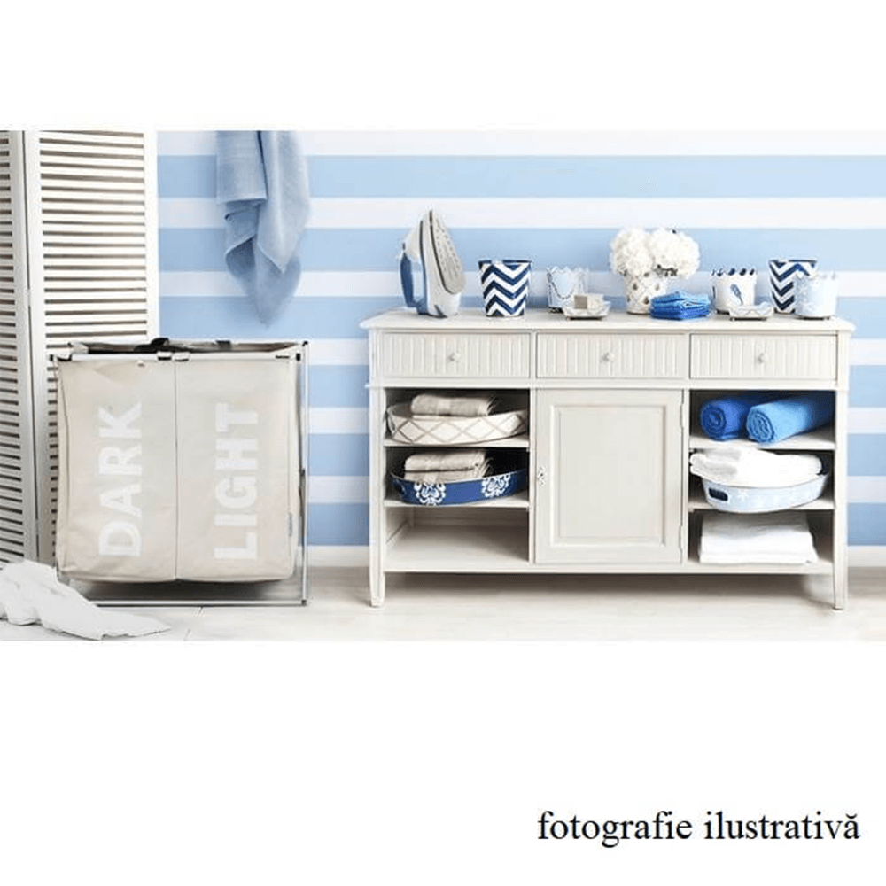 Coş de rufe din pânză, gri-bej, LAUNDRY TYP 1