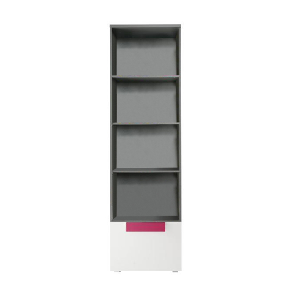 Vitrina, gri/alba/mov, LOBETE 81