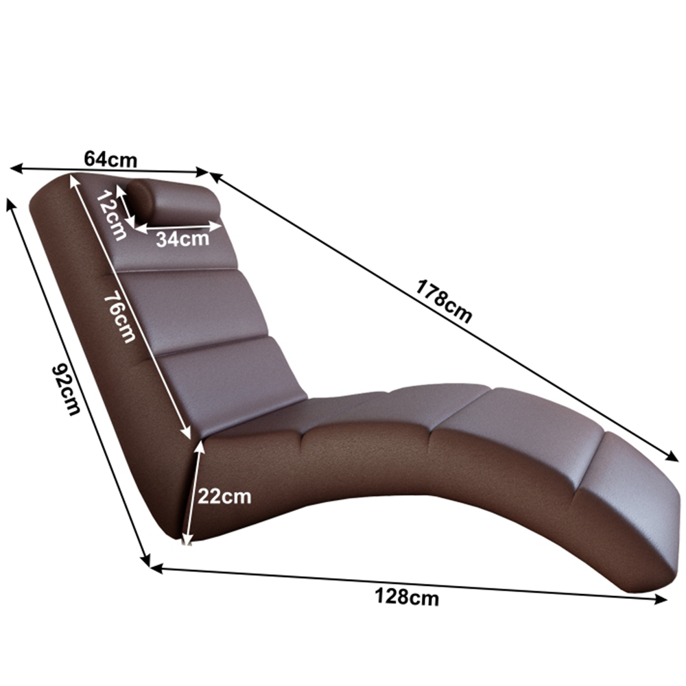Fotoliu relaxant, piele eco maro, LONG