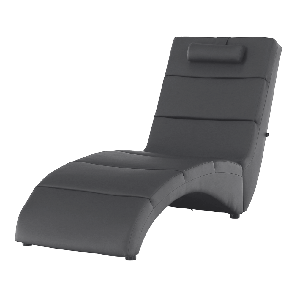Fotoliu relaxant, piele ecologică gri, LONG