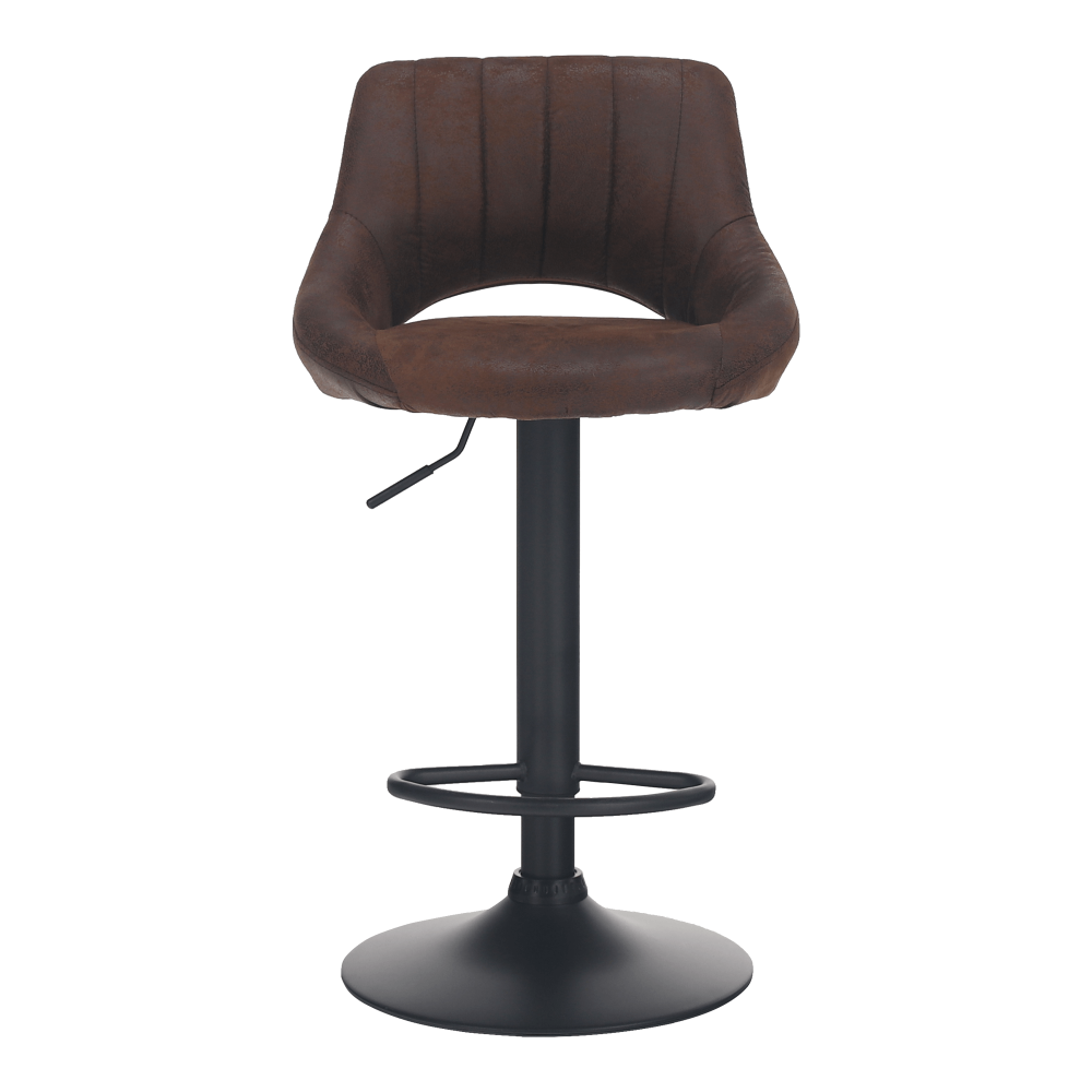 Scaun de bar, material textil maro cu efect de piele întoarsă, LORASA