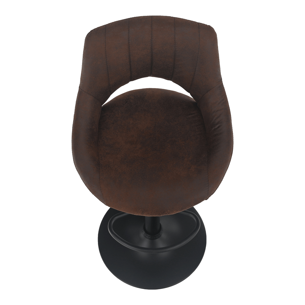 Scaun de bar, material textil maro cu efect de piele întoarsă, LORASA