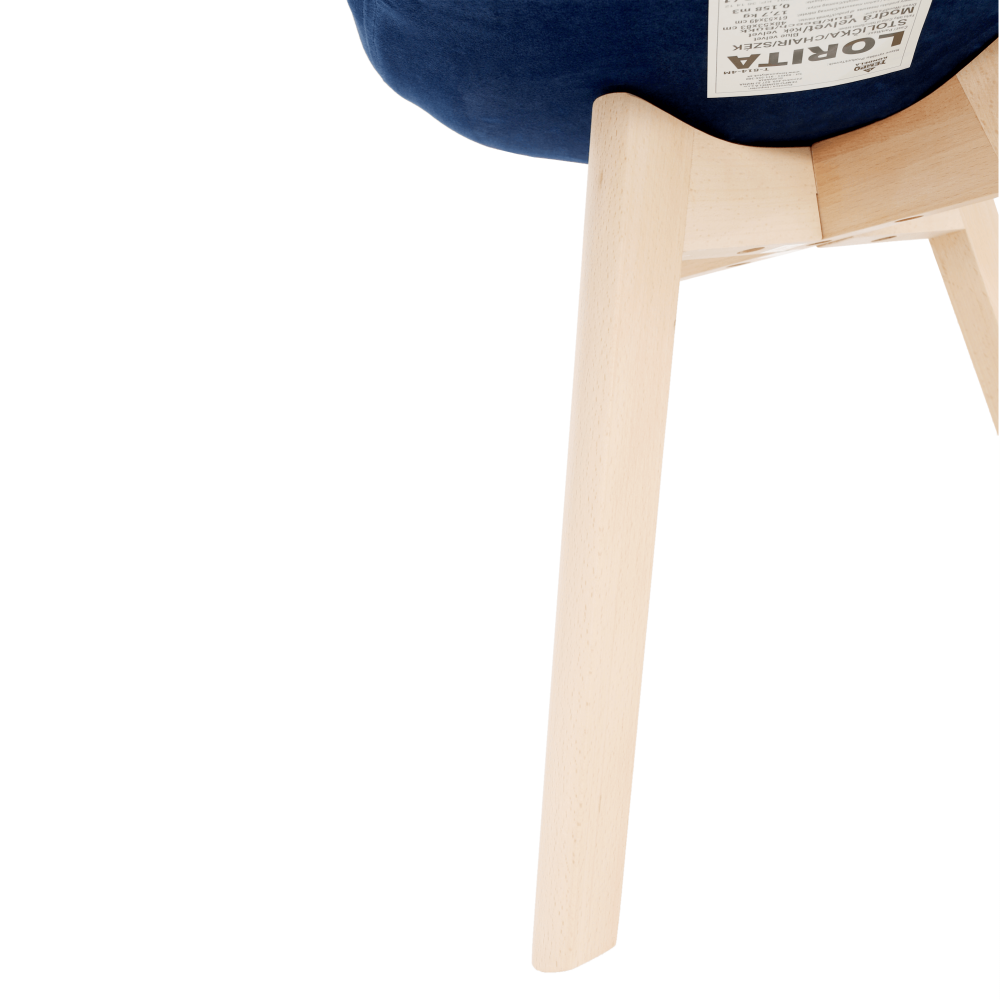 Scaun, catifea Velvet albastru/lemn fag, LORITA
