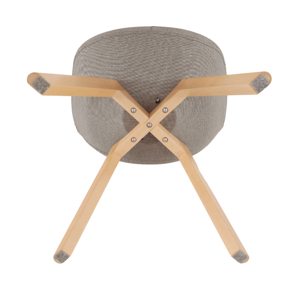 Scaun, material textil gri-maro/lemn fag, LORITA