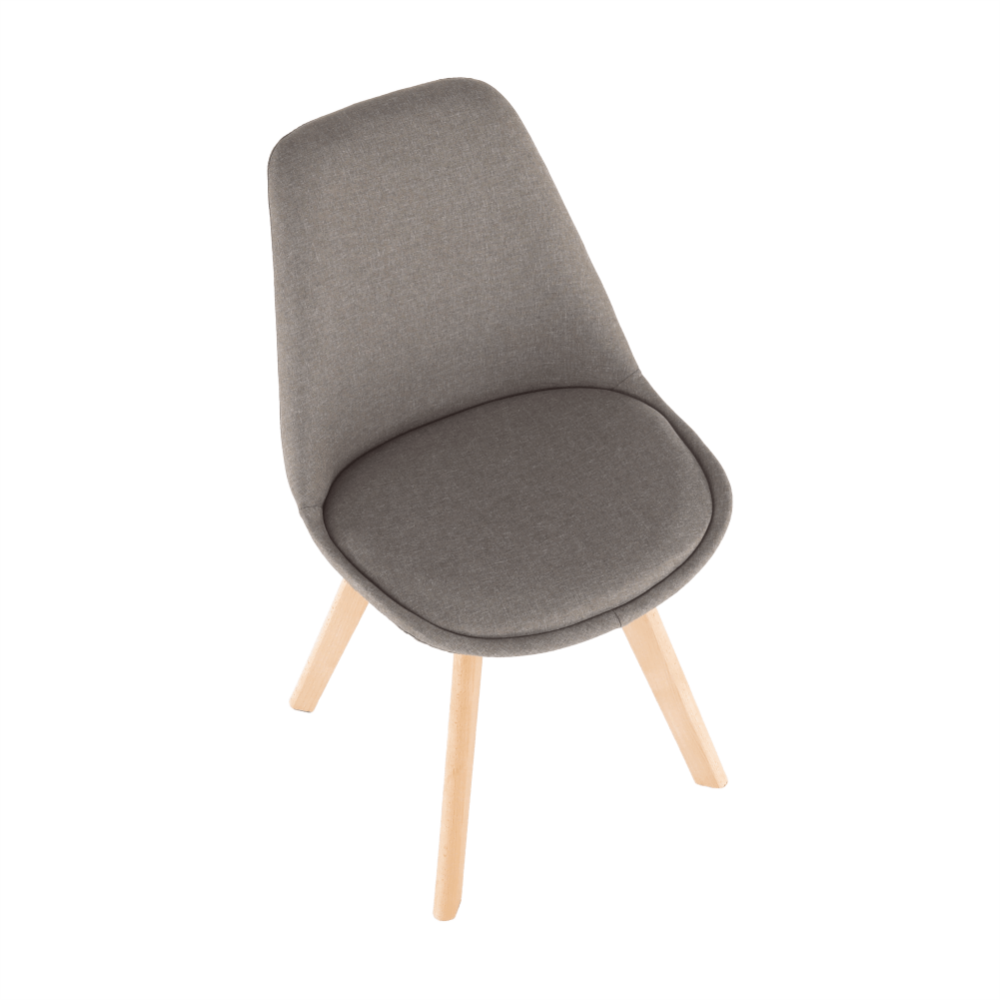 Scaun, material textil gri-maro/lemn fag, LORITA
