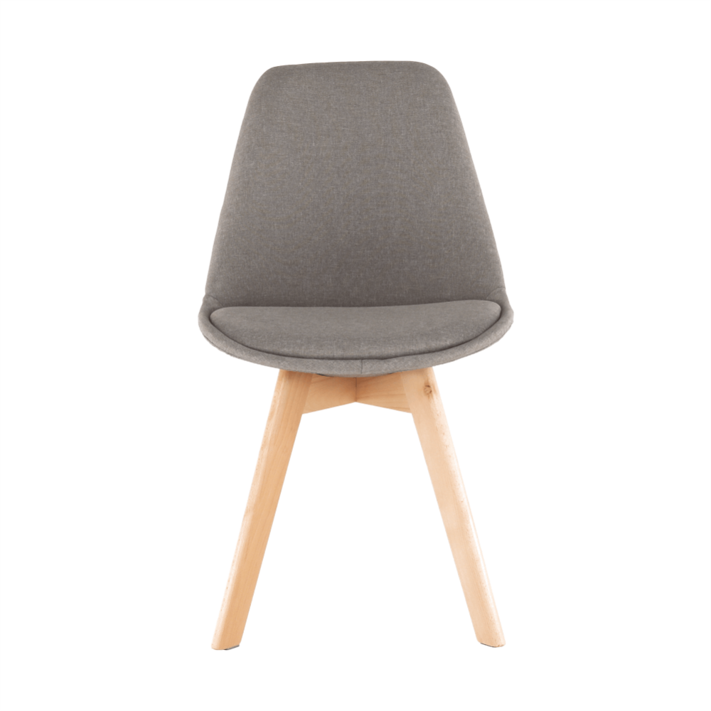 Scaun, material textil gri-maro/lemn fag, LORITA