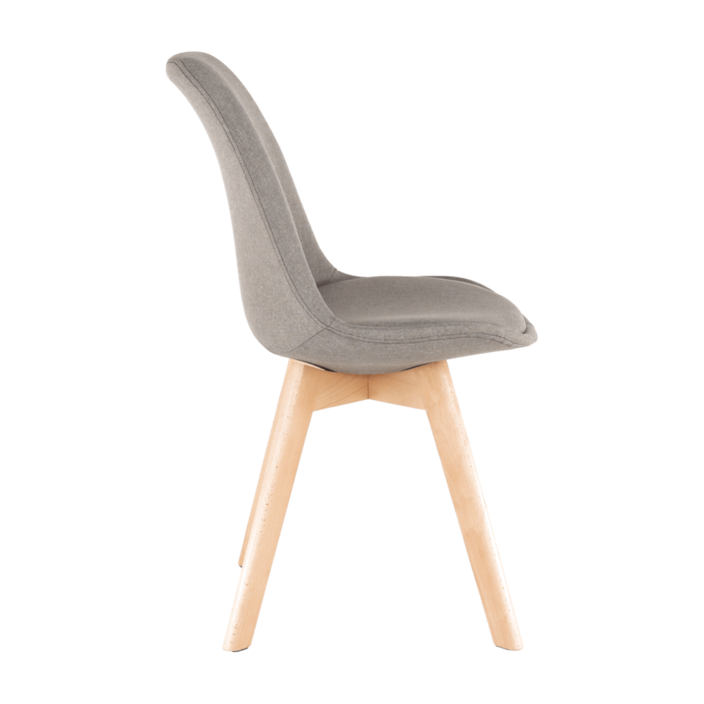 Scaun, material textil gri-maro/lemn fag, LORITA