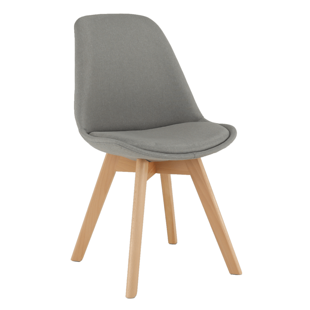 Scaun, material textil gri/lemn fag, LORITA