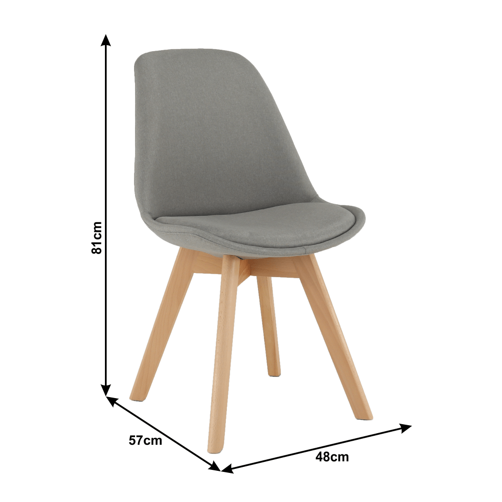 Scaun, material textil gri/lemn fag, LORITA
