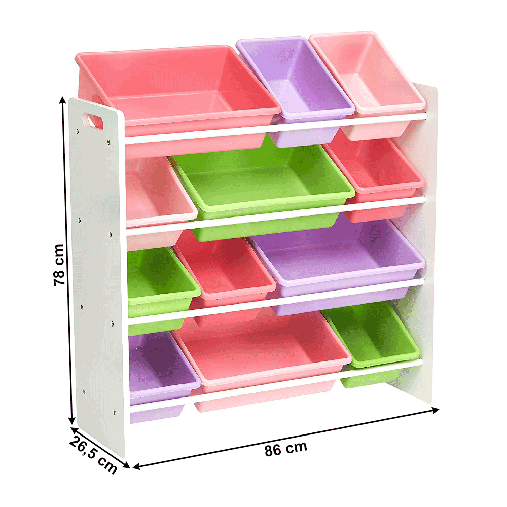 Organizator / raft pentru jucării, alb / multicolor, MAISAN