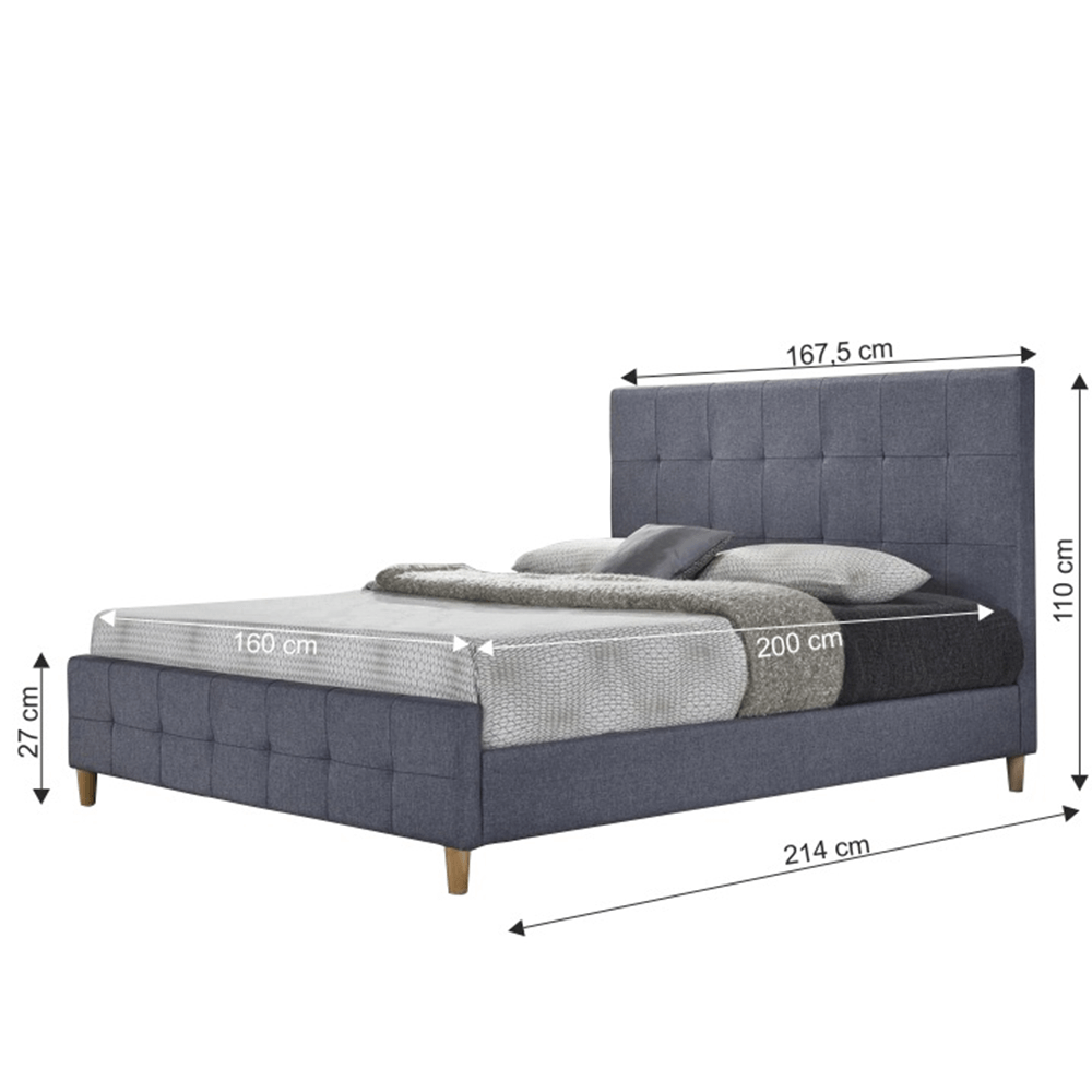 Pat dublu, gri, 160x200, BALDER NEW