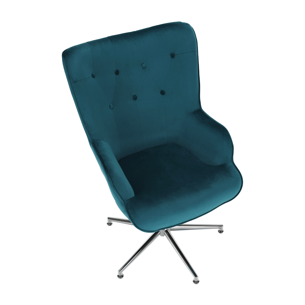 Fotoliu de design, ţesătură catifea crom, MARLOV