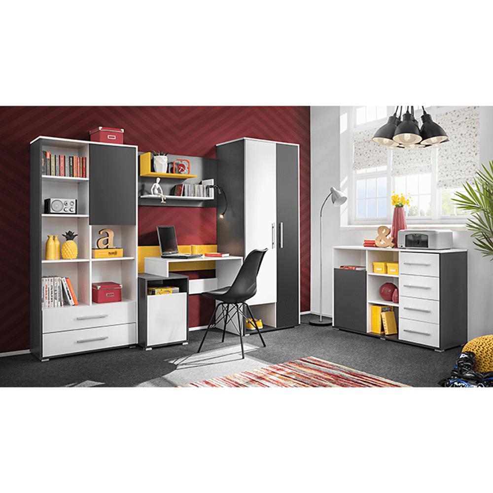 Set pentru copii / studenţi, antracit / alb / galben, MASIMO