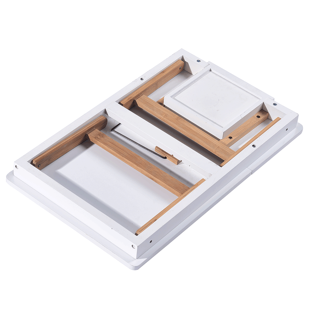 Masă pliabilă pentru laptop, bambus alb / natural, MELTEN