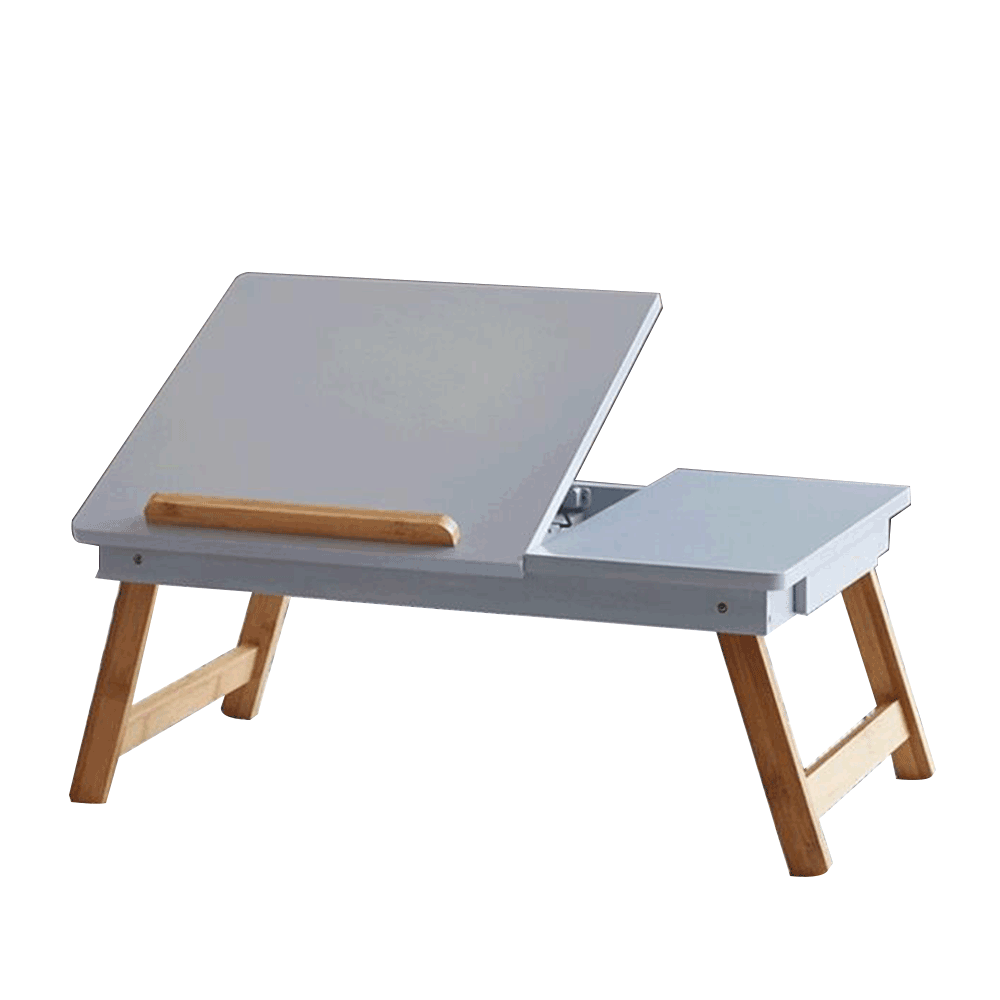 Masă pliabilă pentru laptop, bambus alb / natural, MELTEN