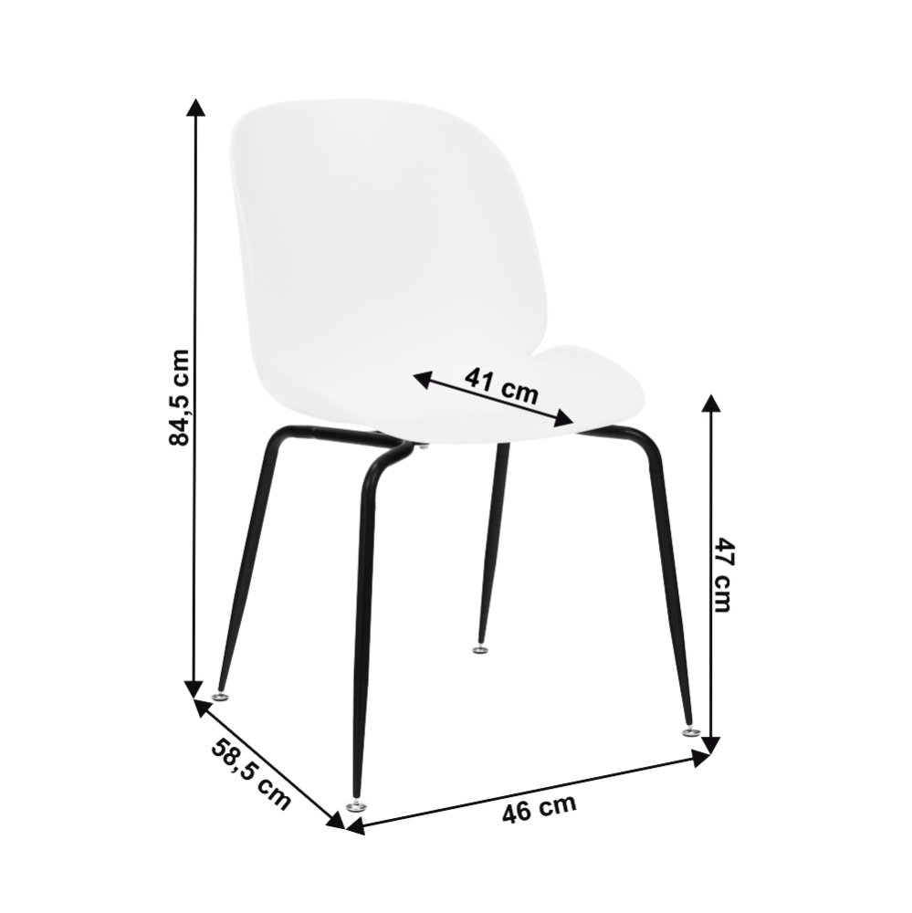 Scaun dining, alb/negru, MENTA