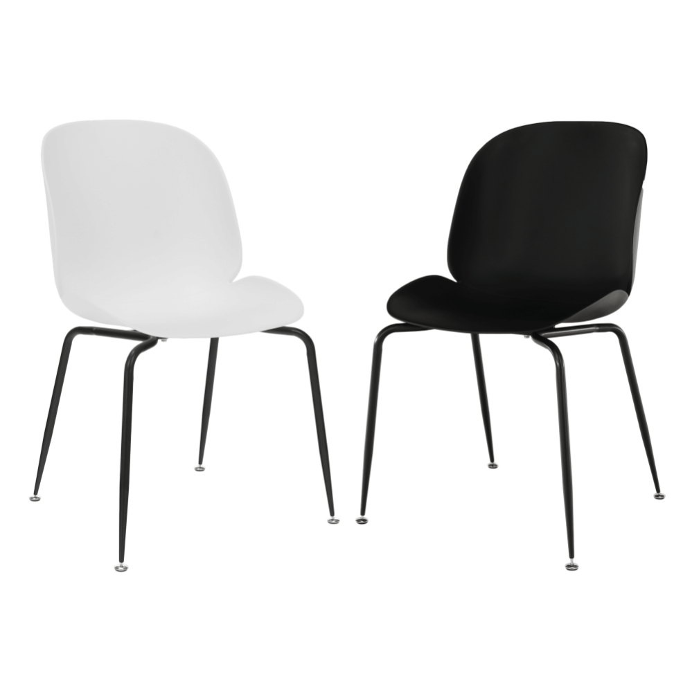 Scaun dining, alb/negru, MENTA