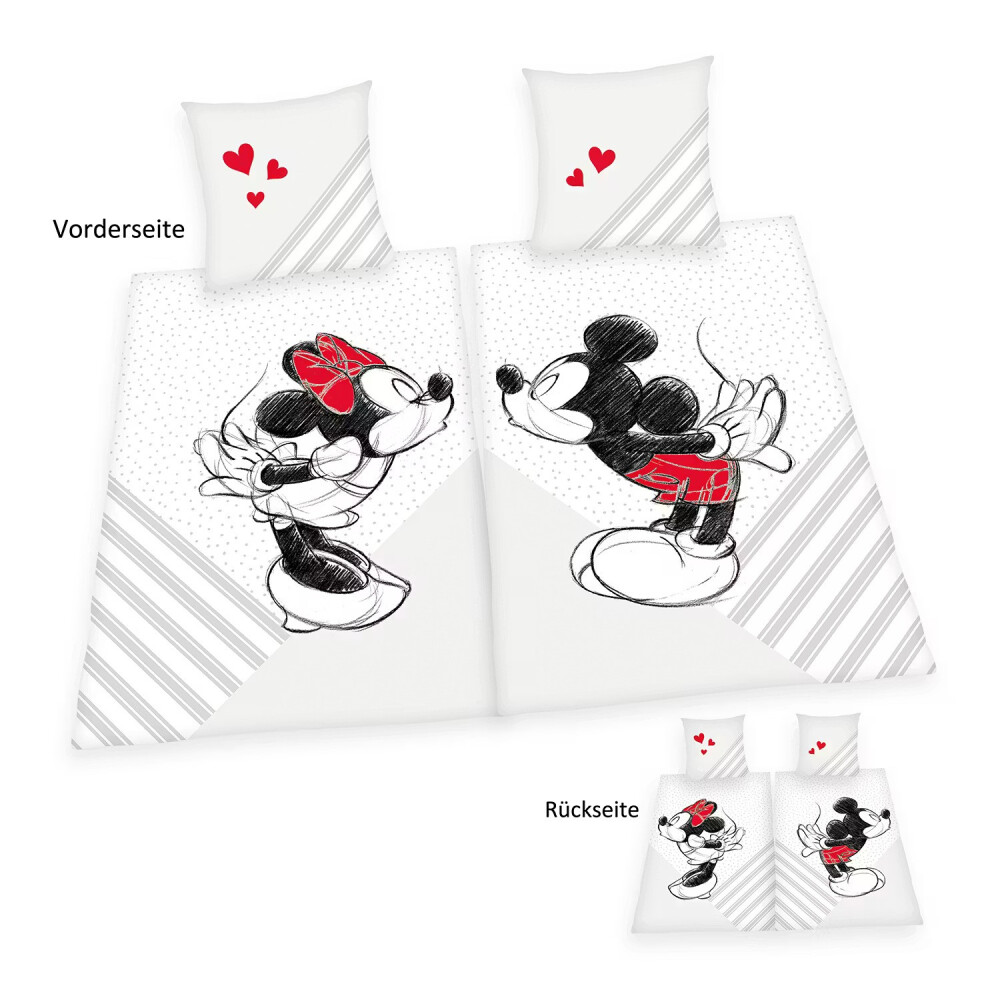Lenjerie de pat pentru cuplu Mickey & Minnie Mouse