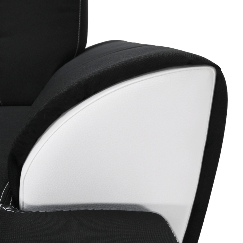Colţar, piele ecologică albă/material textil negru, model dreapta, MARUTI