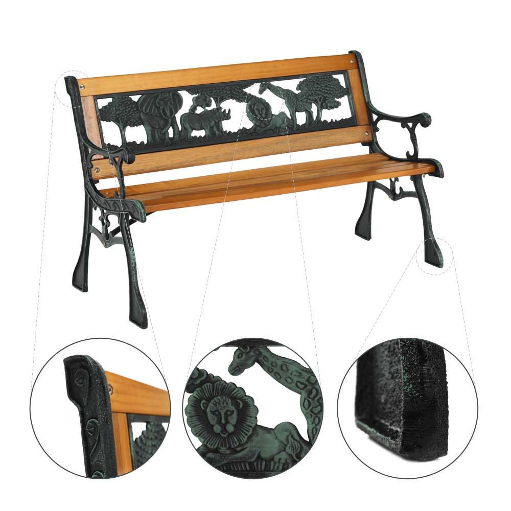 Bancă pentru copii, negru / natural, NADAZA