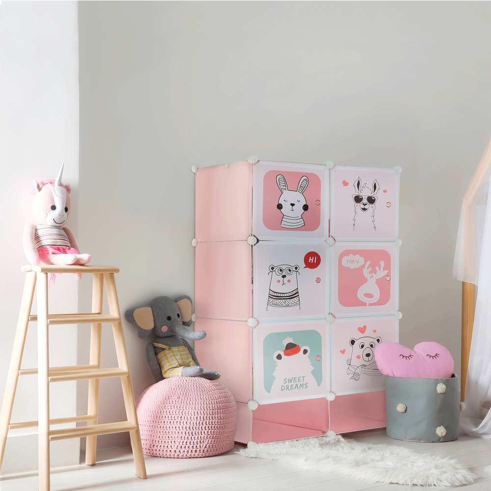 Dulap modular pentru copii, roz / model copii, NORME