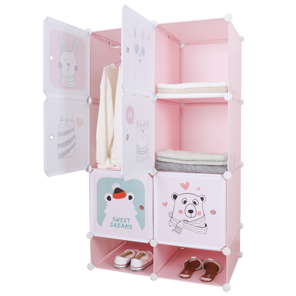 Dulap modular pentru copii, roz / model copii, NORME