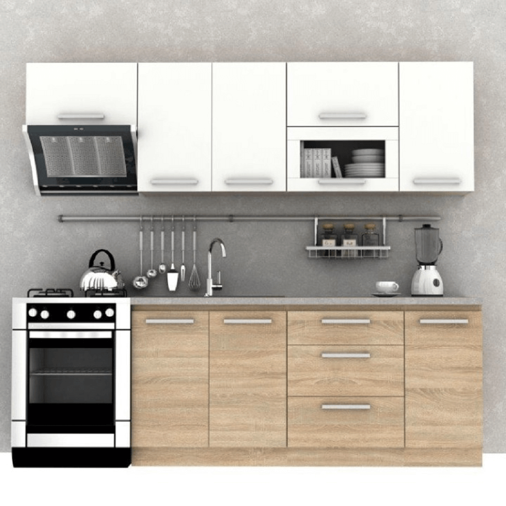 Cabinet superior 2DV, stejar sonoma/alb, NOVA PLUS NOPL-007-OH
