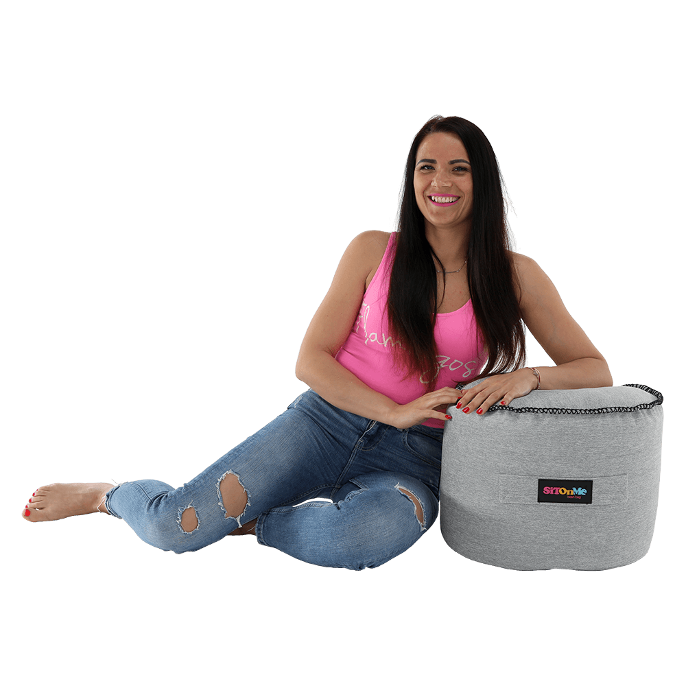 Fotoliu tip sac, material textil gri, NUTAN