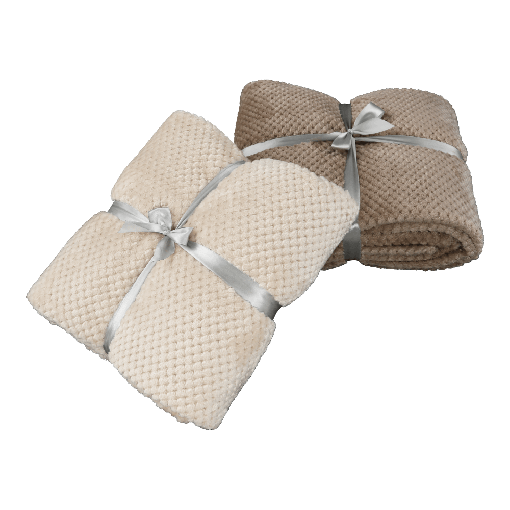 Pătură cu două feţe, bej-gri, 150x200, DEFANA TYP 2