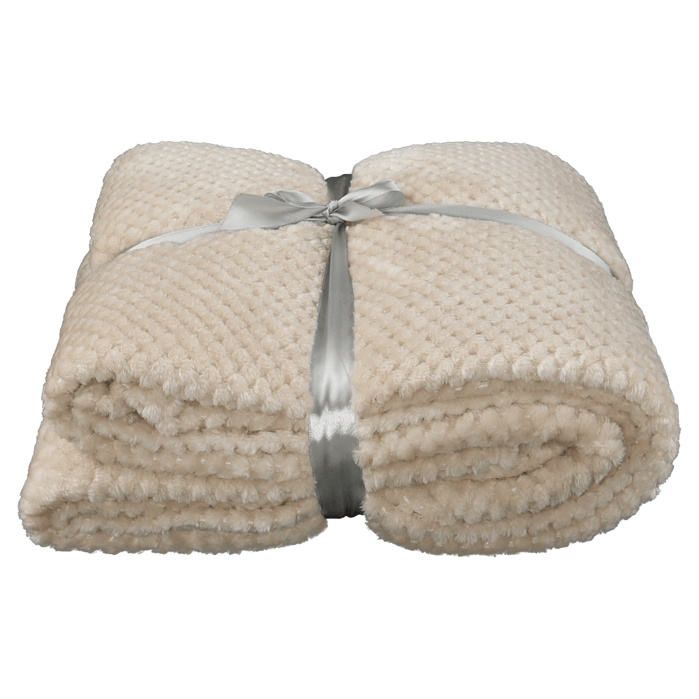 Pătură cu două feţe, bej-gri, 150x200, DEFANA TYP 2