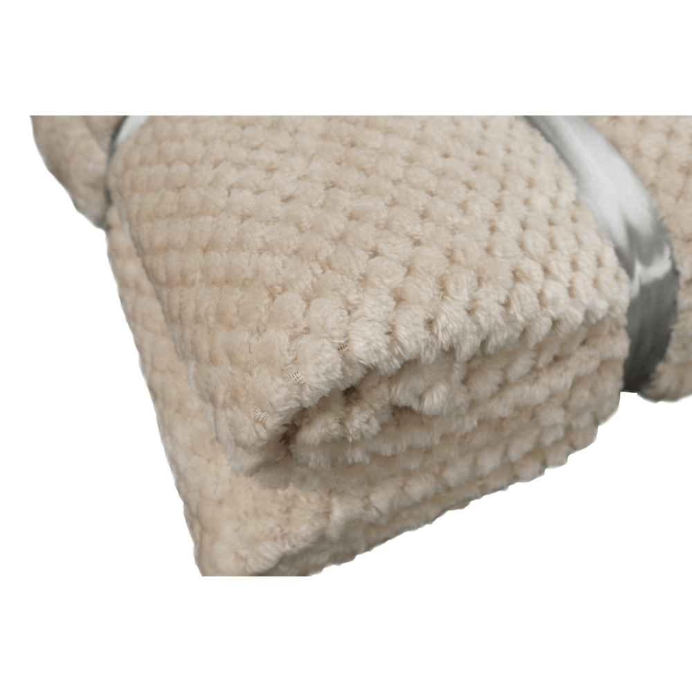 Pătură cu două feţe, bej-gri, 150x200, DEFANA TYP 2