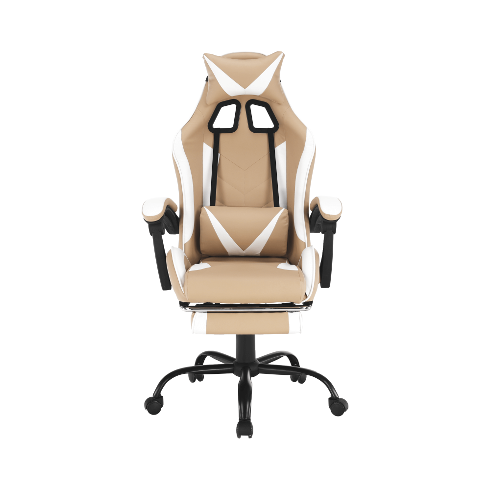 Fotoliu birou/gaming, negru/alb/bej, OZGE 2 NEW