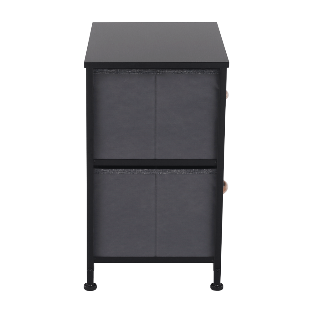Comodă/noptieră cu sertare din pânză, negru/gri închis, PALMERA TYP 1