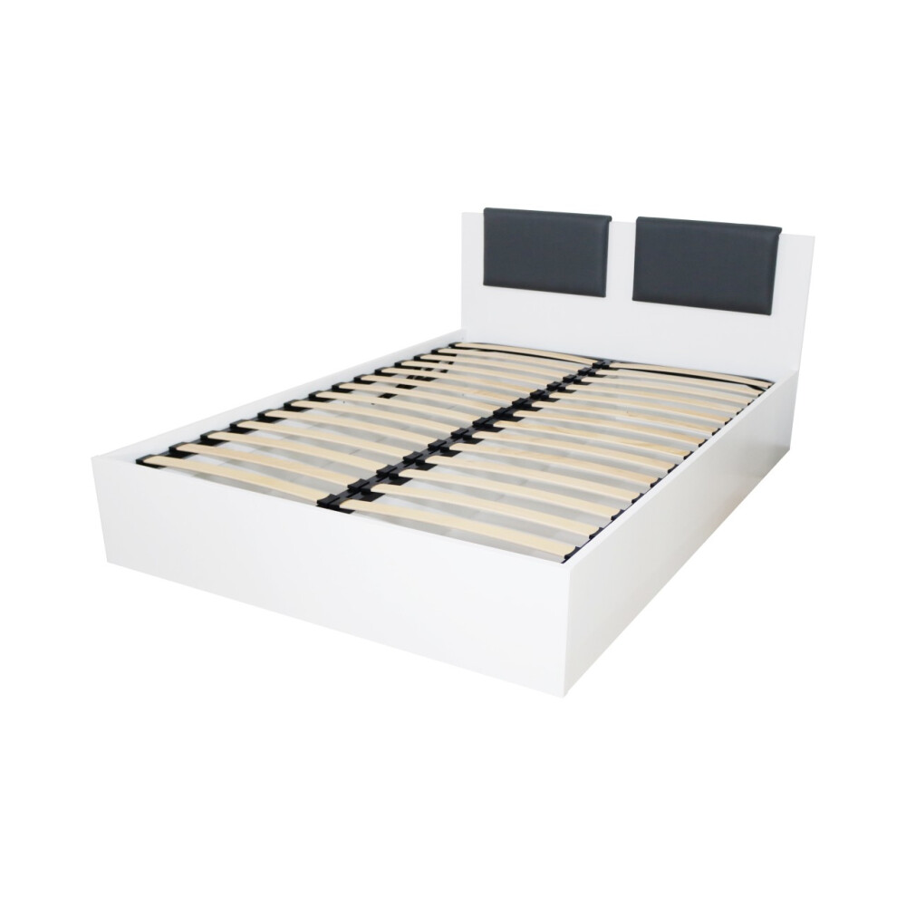 Dormitor Laguna cu pat 160x200 cu lada Alb cu Gri