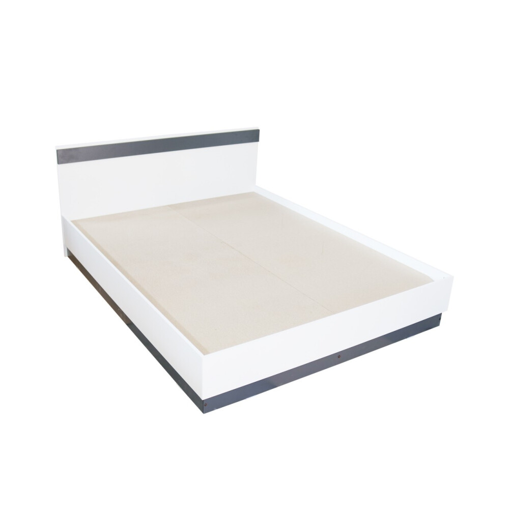 Dormitor Verona Alb/Gri cu pat 160x200 cm