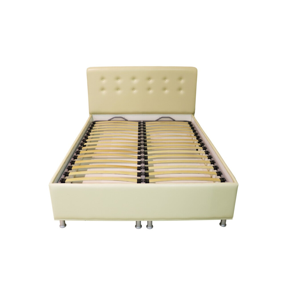 Dormitor Milano Sonoma cu Pat Tapitat Bej 140x200