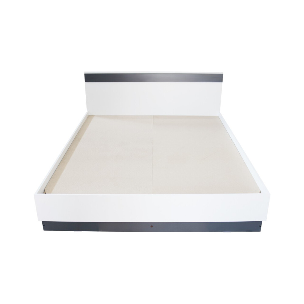 Dormitor Verona Alb/Gri cu pat 160x200 cm