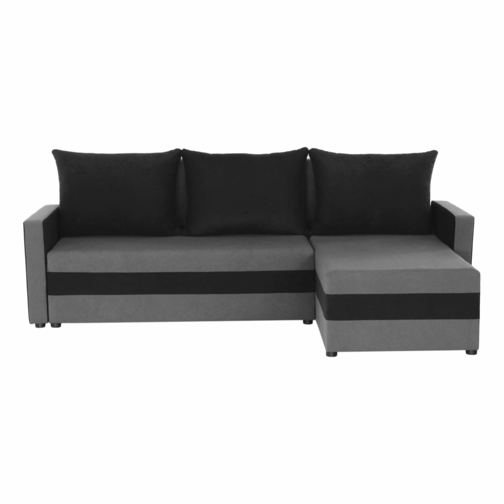 Colţar reversibil, gri/negru, PAULITA