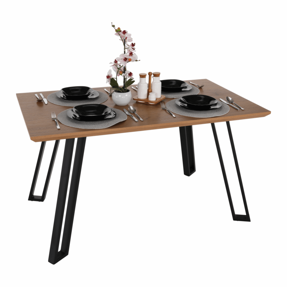 Masă dining, stejar/negru, PEDAL