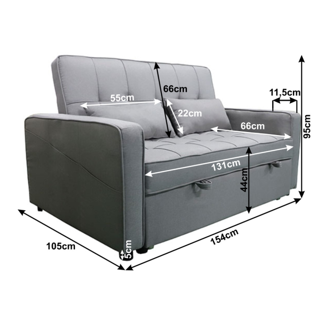 Colţar extensibil, gri, FRENKA BIG BED NEW